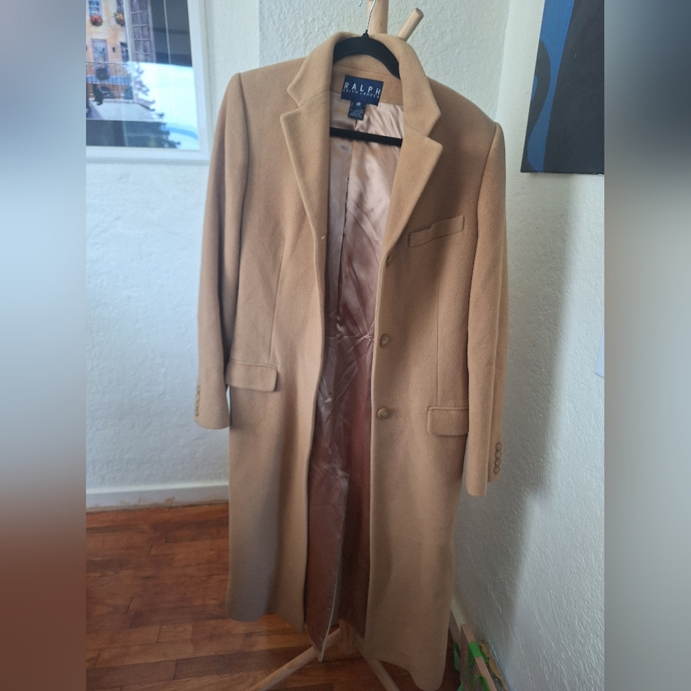 Ralph Lauren Tan Wool Overcoat for Men
